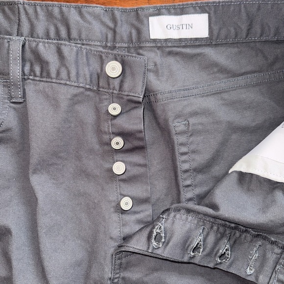 Gustin Caual Pants Button Fly 5 Pocket Size 40 Gray Straight Leg Made USA - Picture 7 of 10